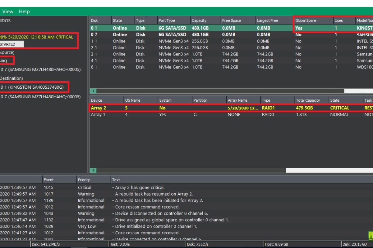สาธิตการทำ RAIDXpert2 Global Spare บน X470D4U2-2T