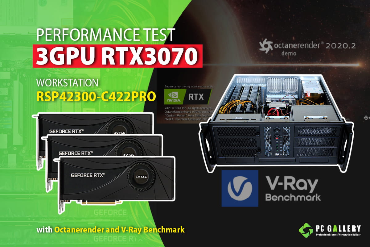 3GPU Benchmark Test กับเครื่อง Workstation 3GPU RSP42300-C422-PRO