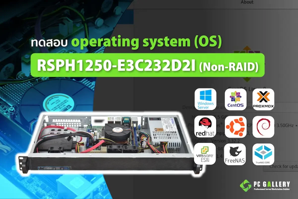 Test OS บนเครื่อง PowerRACK RSPH1250-E3C232D2I (Non-RAID)