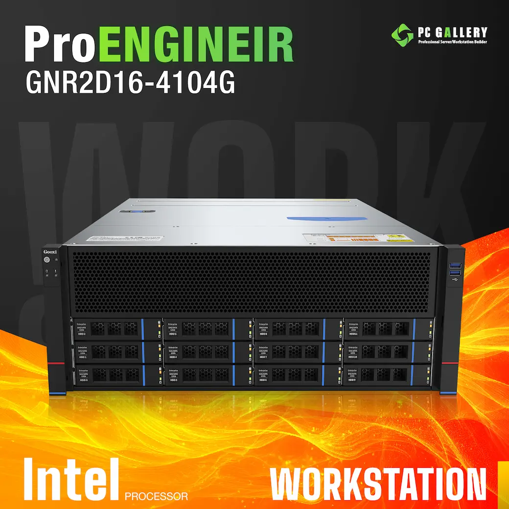 GPU คอมพิวเตอร์ ProENGINEIR GNR2D16-4104G, Dual Intel Xeon 6520P, 24C/48T, NVIDIA, RTX PRO 4500 Blackwell